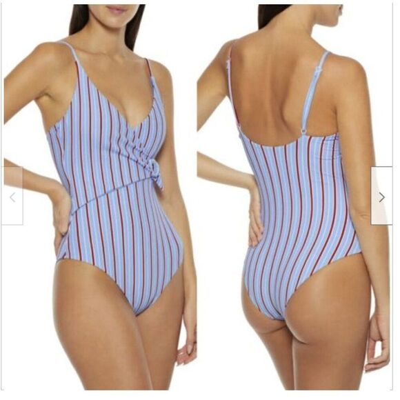 Onia One Piece Swimsuit Womens Medium Blue Red Lila Striped - Picture 1 of 4